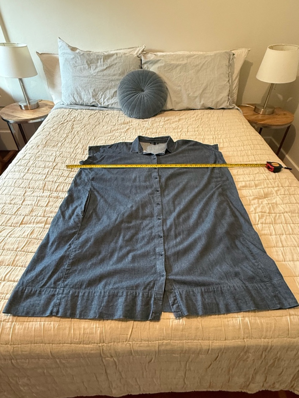 Eileen Fisher Denim Button-Front Relaxed Shirt Dress - Picture 2 of 4
